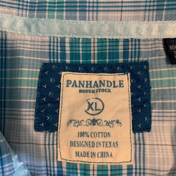 Panhandle Shirt Womens XL Extra Large Western Yoke Pearl Snap Tab Sleeve Top - Picture 8 of 11